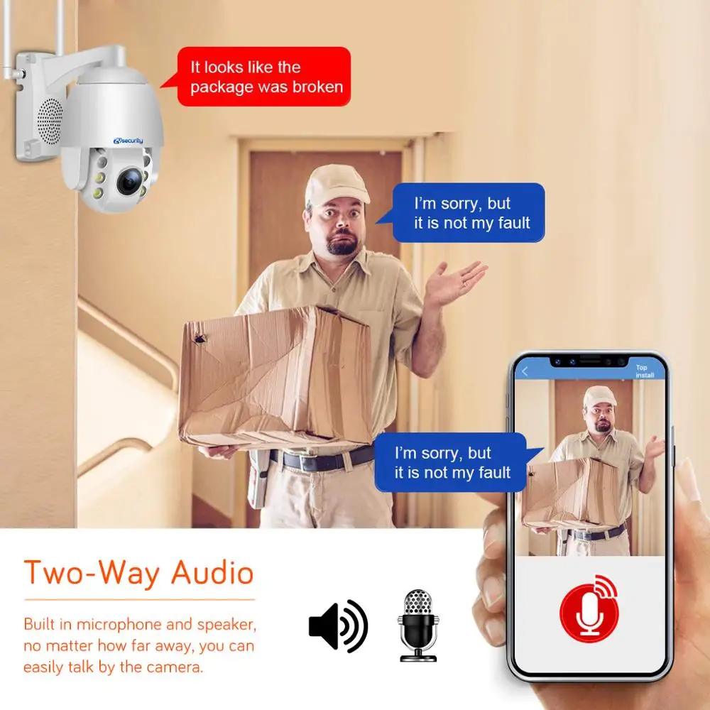 2MP 3G 4G sim-карта мини PTZ камера наружная 1080P 5X оптический зум двухстороннее аудио Onvif
