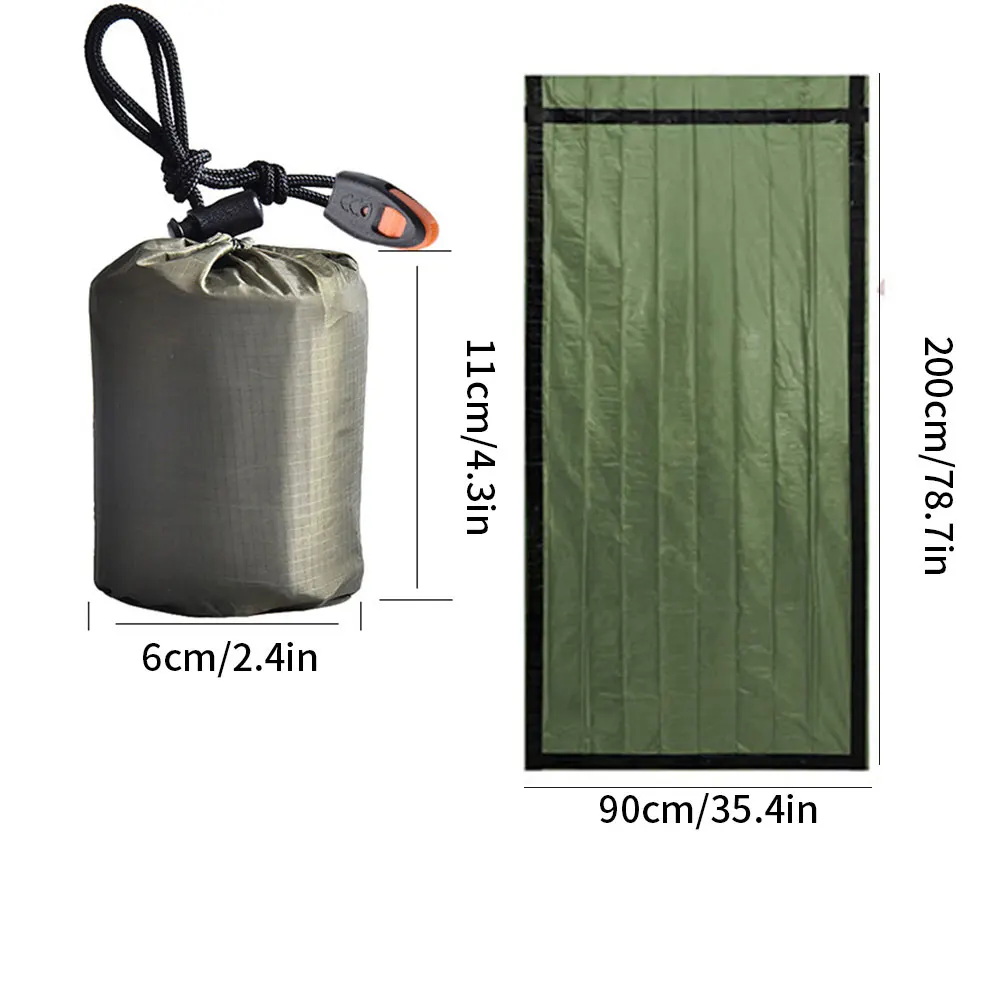 

Outdoor Compact Bivy Sack Emergency Survival Sleeping Bag Portable Waterproof Thermal Sleeping Bags Survival Blanket Supplies