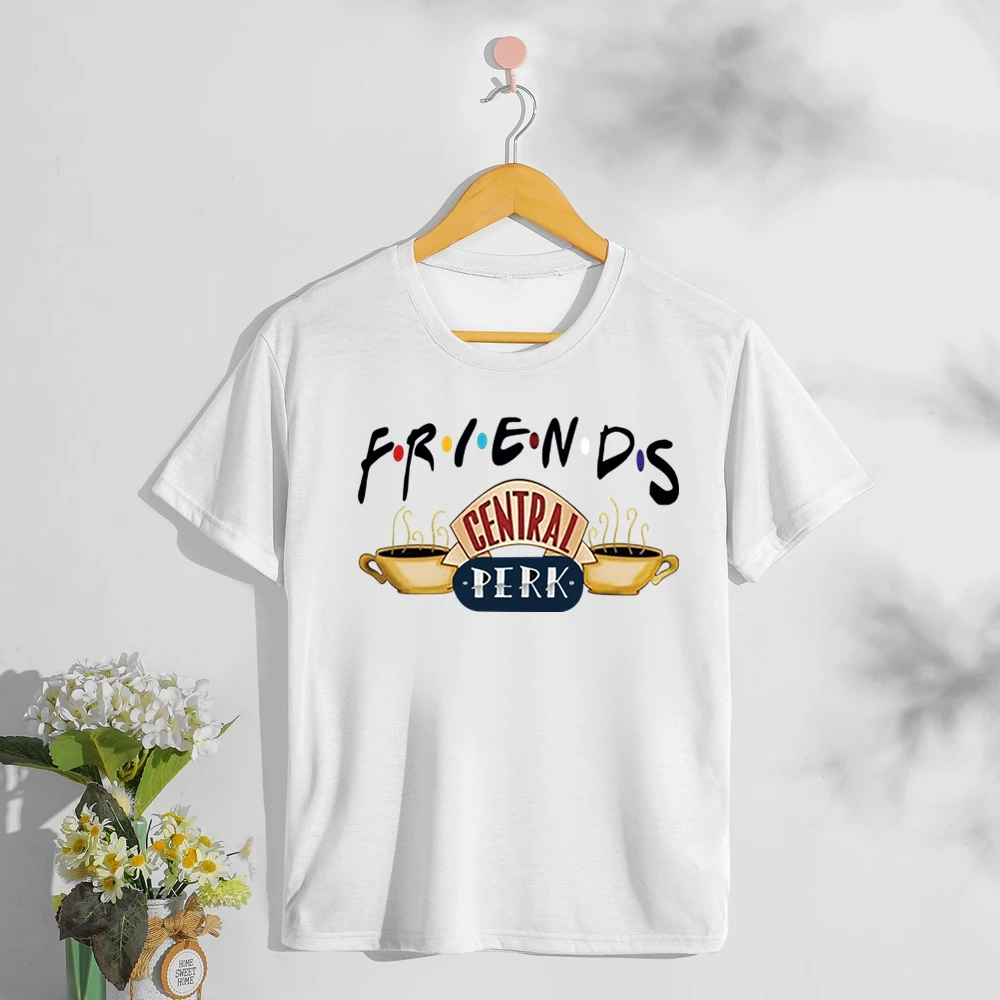 

Футболка с коротким рукавом для мужчин и женщин, пикантная уличная одежда в стиле «Харадзюку», для ТВ-шоу с надписью «Friends», для ночного клуб...