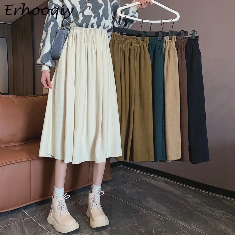 

Осенне-зимняя Корейская бархатная плиссированная юбка, новинка 2021, модная универсальная эластичная юбка с высокой талией, женская бежевая юбка