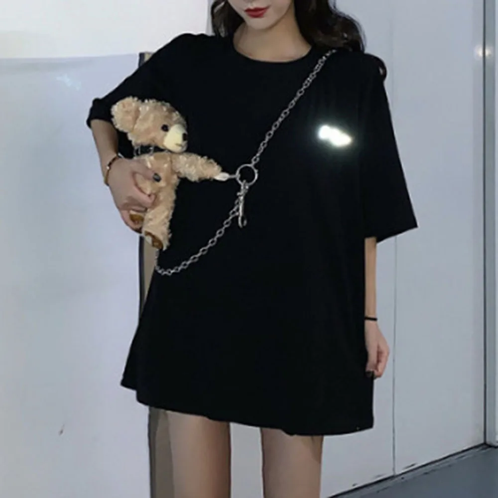 Женская Светоотражающая футболка в Корейском стиле аниме Сейлор Мун графическая