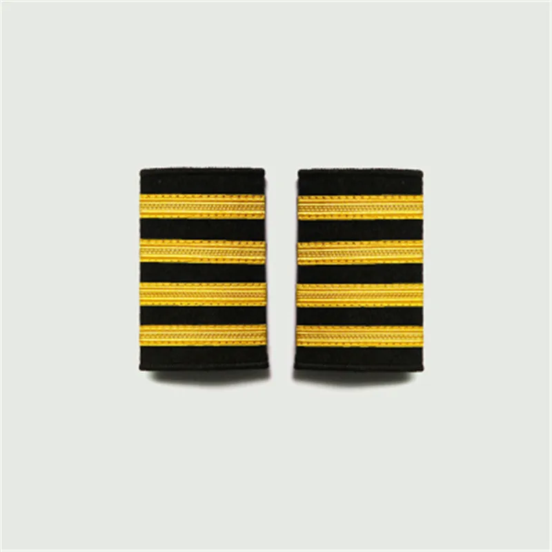 Четыре золотых серебряных бара авиалиний пилот Epaulets капитан Наплечные доски Insignia Ползунки Хэллоуин косплей эполет для пилота подарок