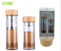 new glass water bottle insulated brief portable with tea infuser business office bottle thermos sport drink cups for man