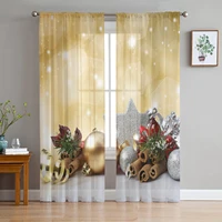 christmas star dream tulle sheer window curtains for living room the bedroom christmas decoration voile curtains drapes