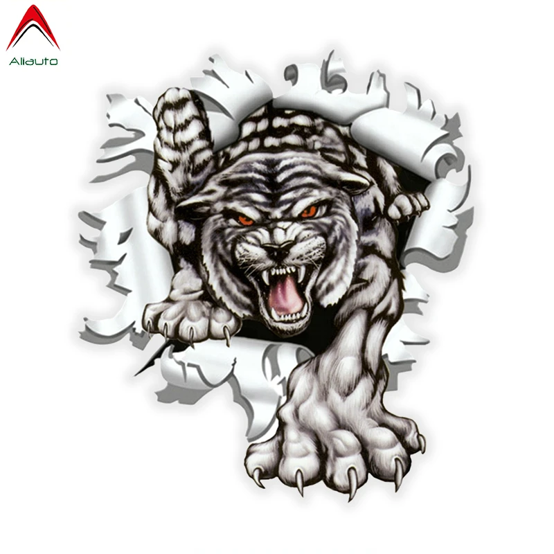Креативная Автомобильная наклейка Aliauto с тигром в отверстии от пули милая кошка