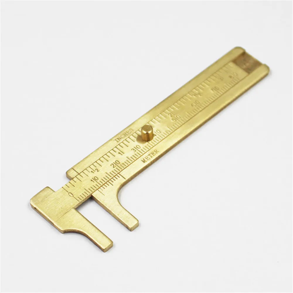 

80mm Mini Brass Sliding Ruler Double Scales Metal Vernier Caliper Gauge Micrometer Precision Measurement Tool Office Supplies