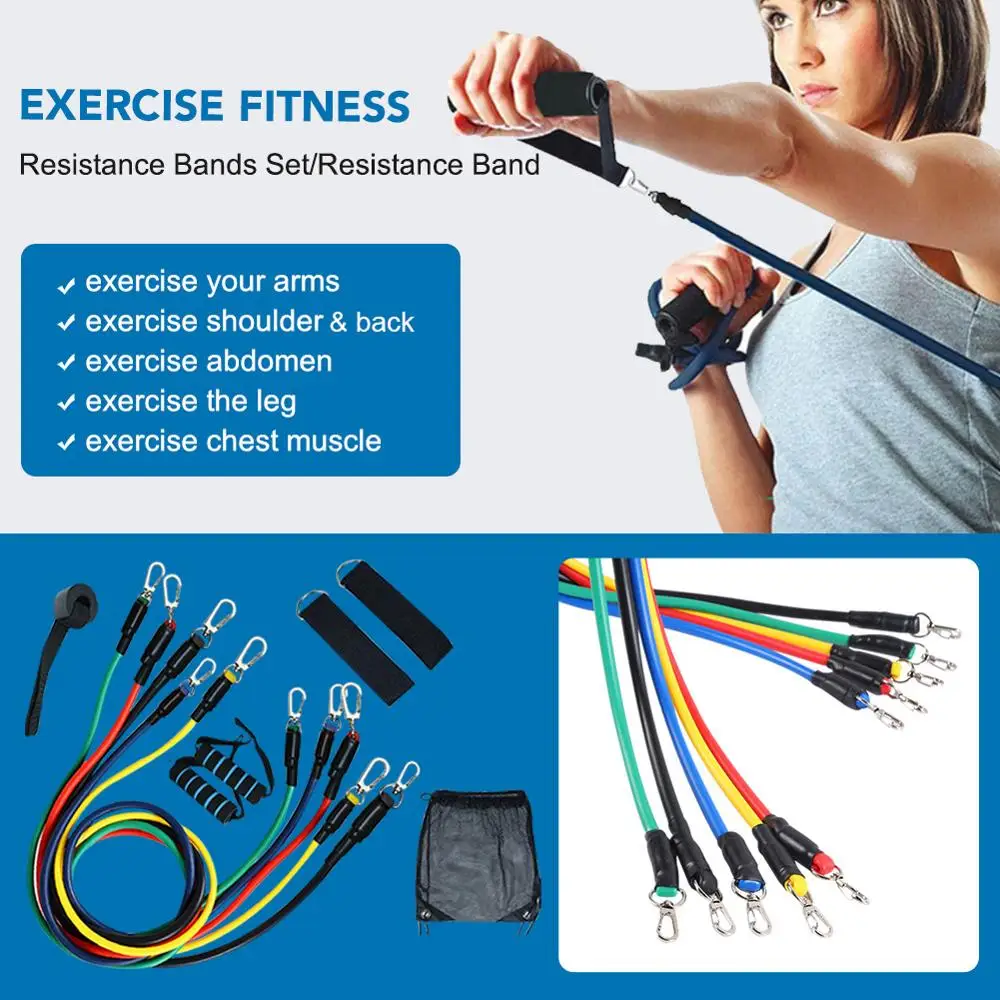 11 шт./компл. Эспандер для фитнеса тренировок Эспандеры латексные трубки педаль