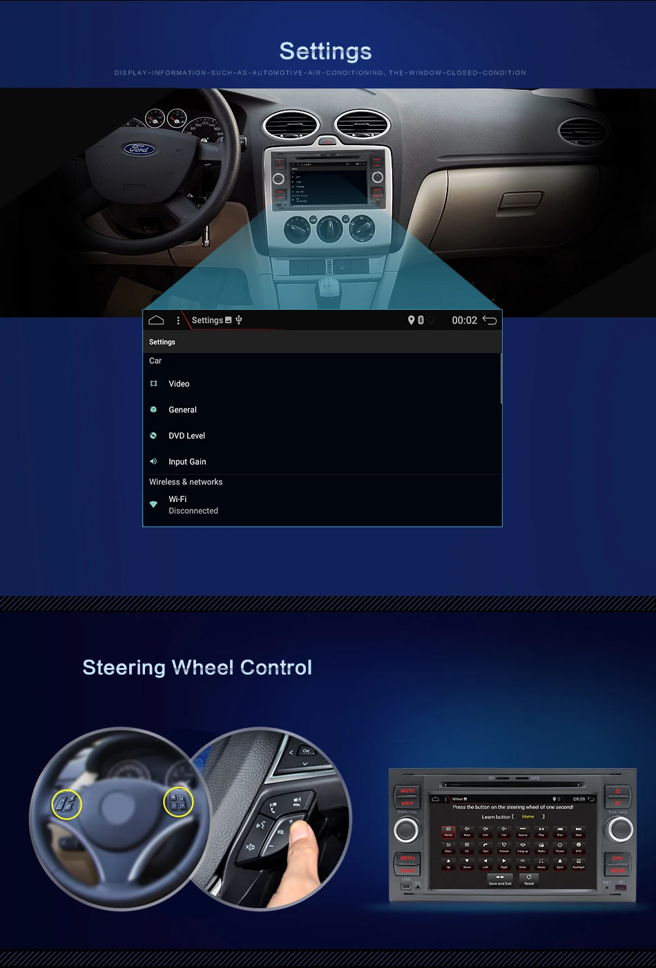 Автомобильный dvd-плеер Bosion 2DIN мультимедиа для Ford Fiesta Ford Focus 2 Mondeo 4 C-Max S-Max FusionTransit радио gps навигация