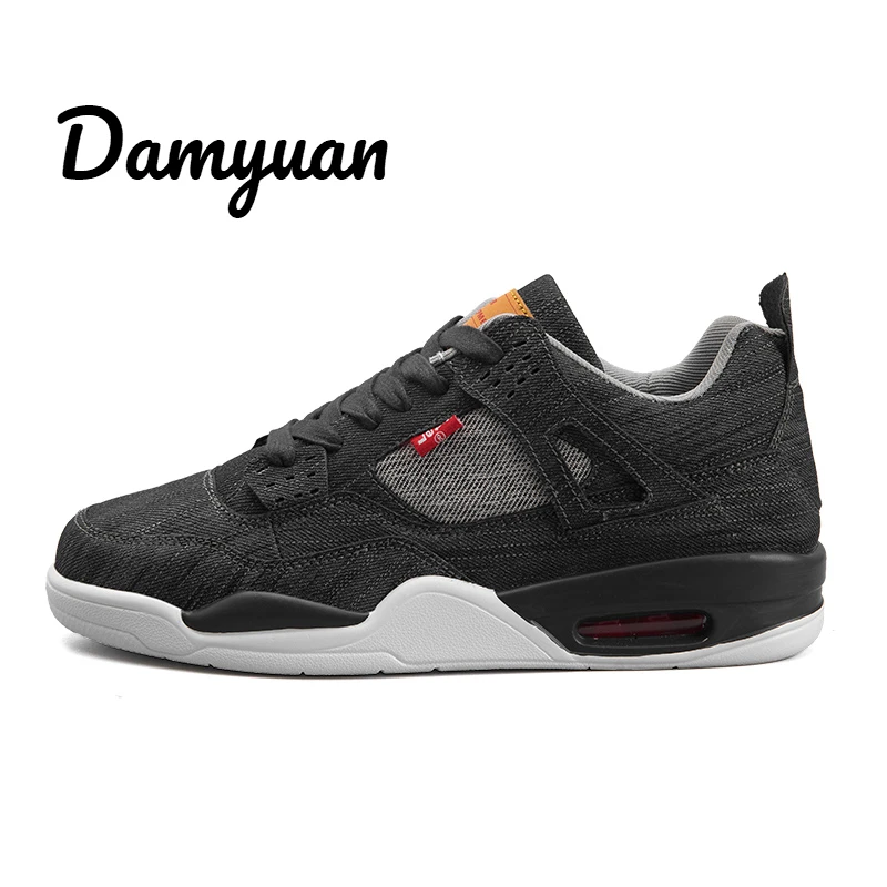 Damyuan/Новинка года; модная парусиновая Мужская Удобная дышащая повседневная легкая ковбойская обувь с воздушной подушкой; размер 46 - Цвет: Черный