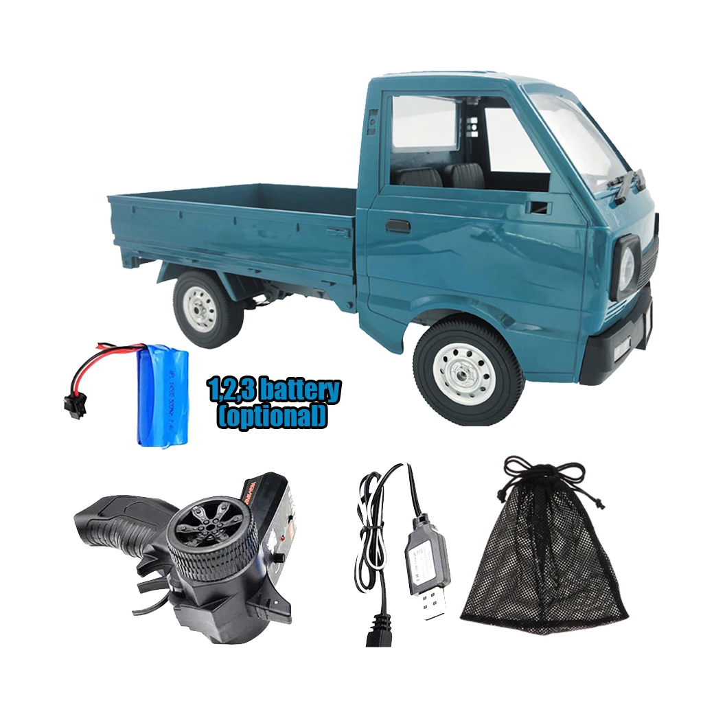 

With Battery WPL D12 1/10 4WD RC Truck Car 260 Motor On-Road Toy Green for Children Gifts