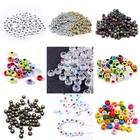 Бусины акриловые, с буквами русского алфавита, 100 шт.лот