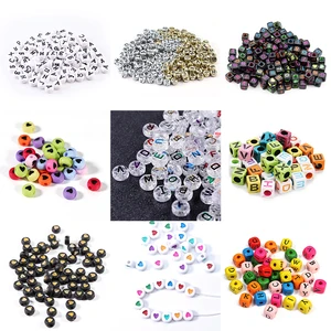 Бусины акриловые, с буквами русского алфавита, 100 шт.лот