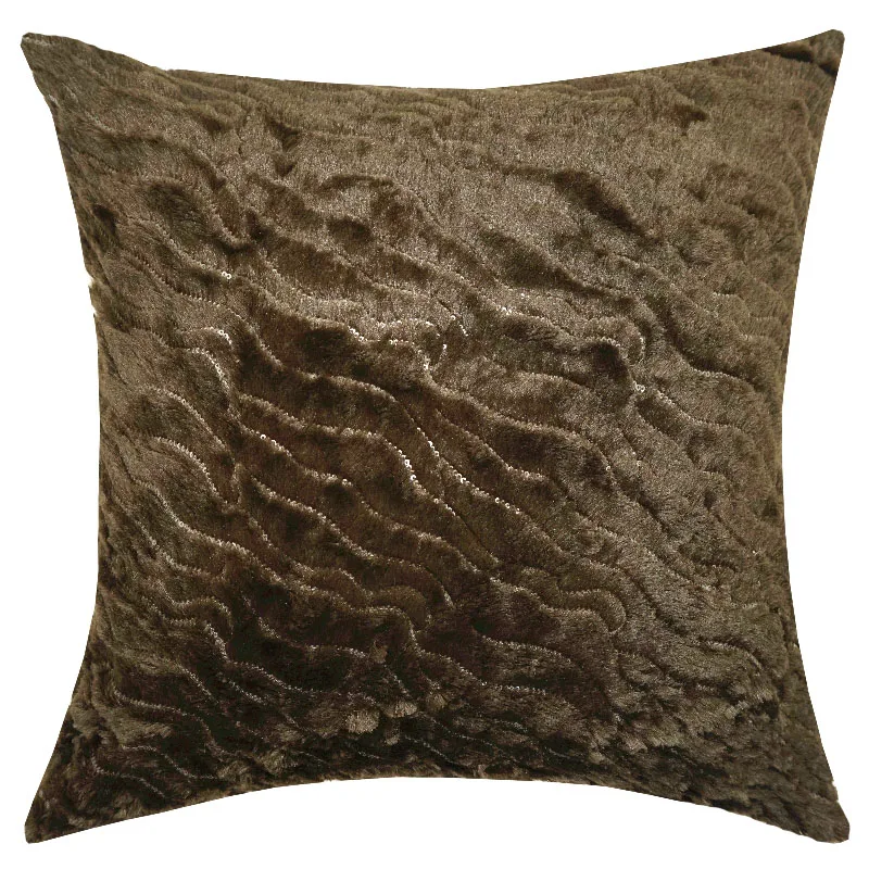 Коричневый роскошный бархатный мягкий Блестящий декоративный квадратный чехол