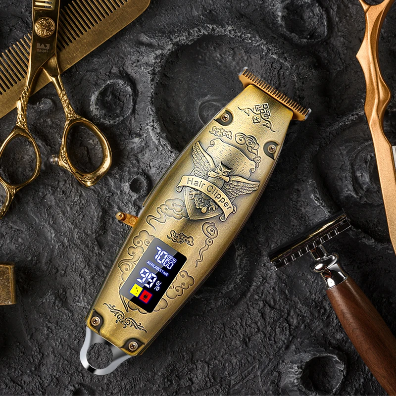 

Машинка для стрижки волос T-blade, профессиональный триммер для бороды с ЖК-дисплеем, 0 мм