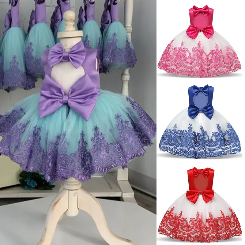 Детское вечернее платье для девочек принцессы на первый день рождения крестины
