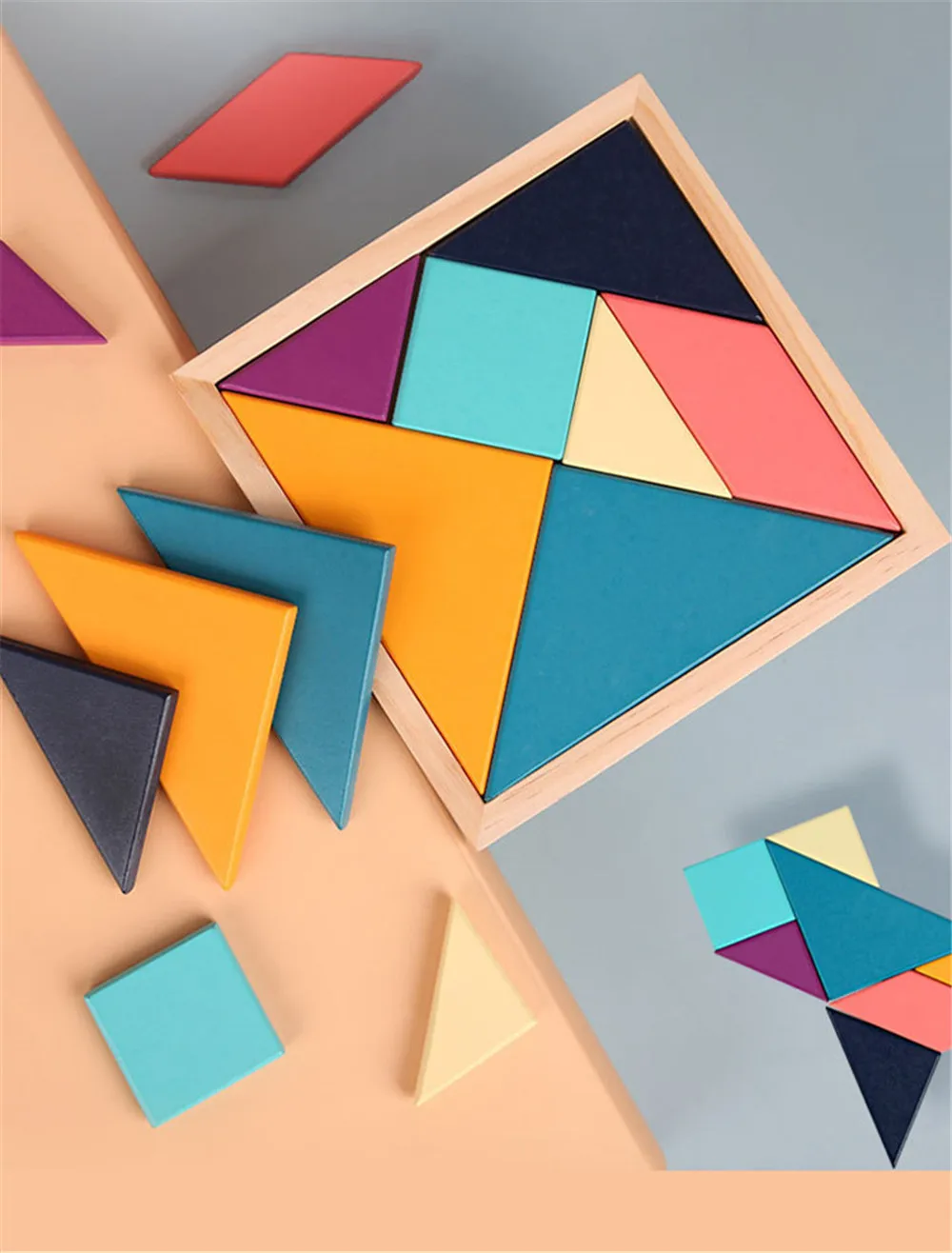 ZXZ Nueva venta caliente niños desarrollo Mental Tangram rompecabezas de Madera Juguetes educativos para toys | Игрушки и хобби
