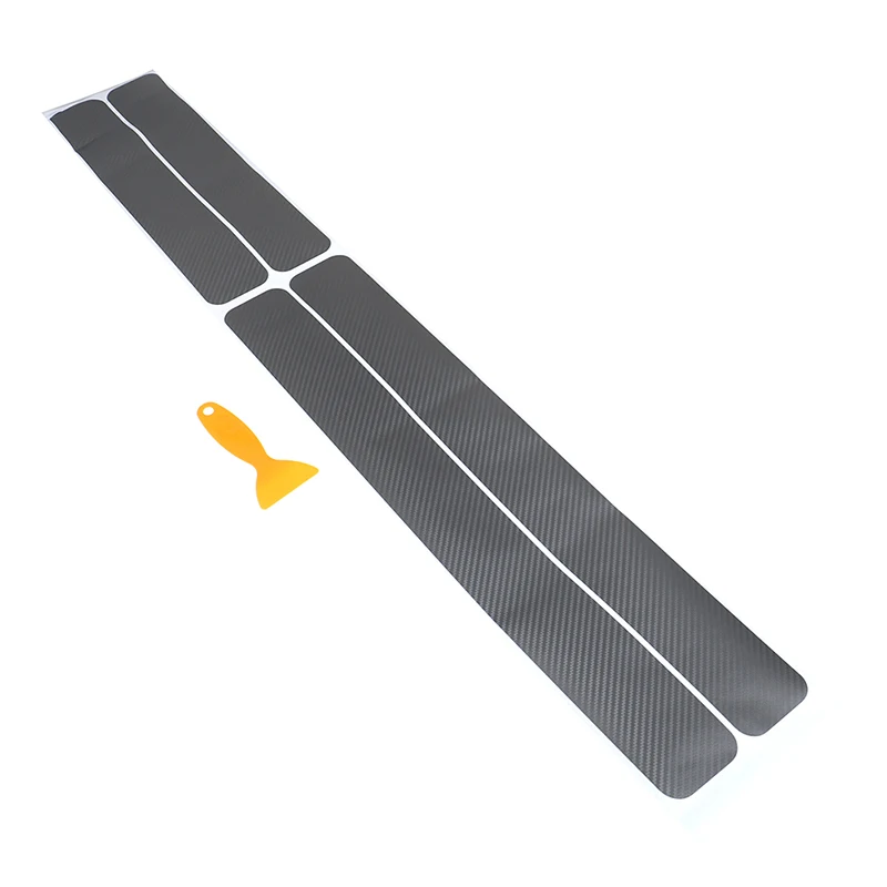 

4Pcs Gray color car door sill scuff welcome pedal protect carbon fiber sticker
