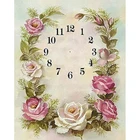 Настенные часы с цветочным рисунком, полностью квадратные и круглые, с вышивкой из страз, мозаика из страз, P802