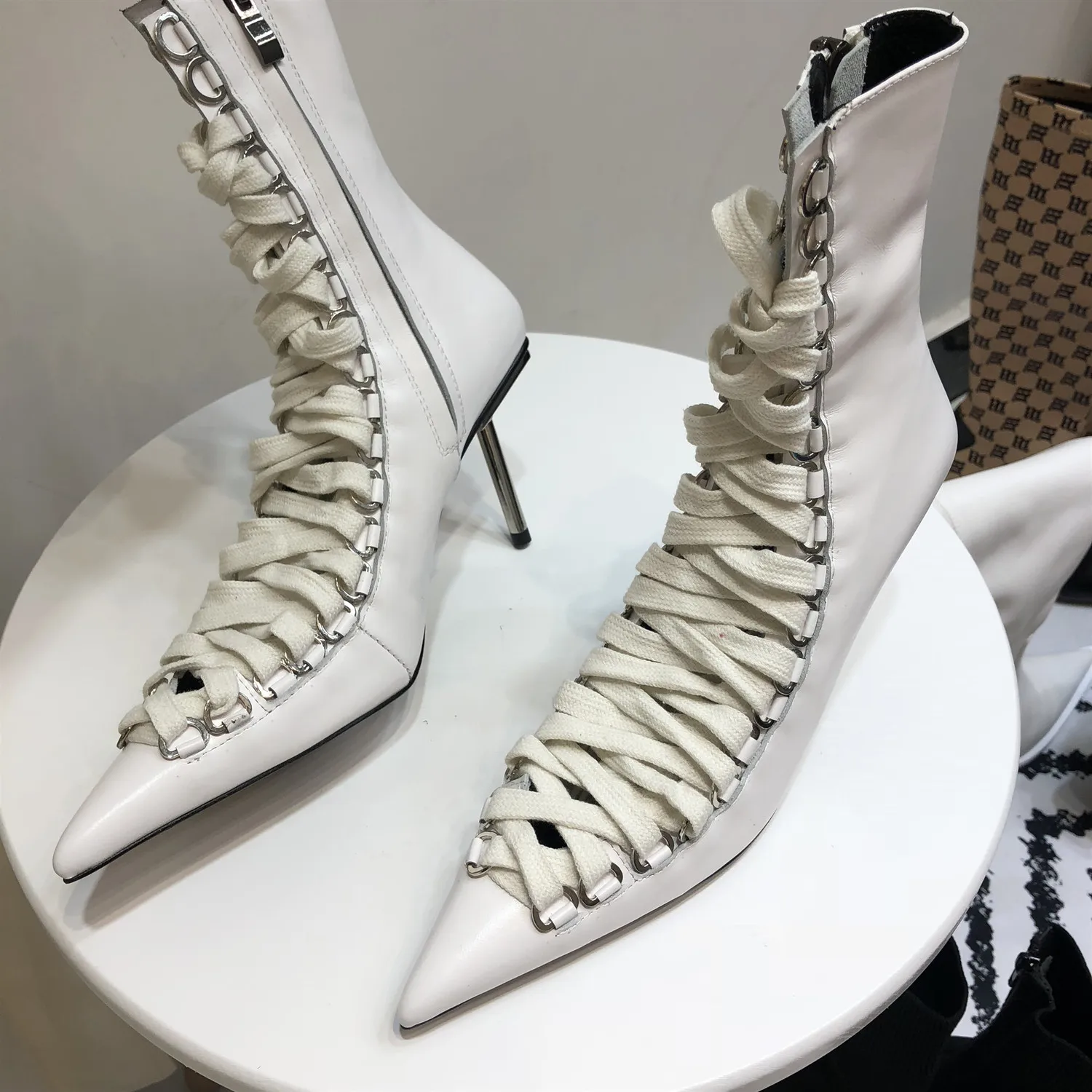 Ankle Boots Pointed Toe Ladies Shoes 
