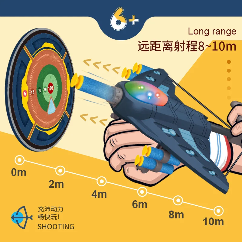 

Shooting Toy for Kid Airplane Shooting Pistol EVA Soft Bullet Gun Glowing Lights Outdoor Children's Toys