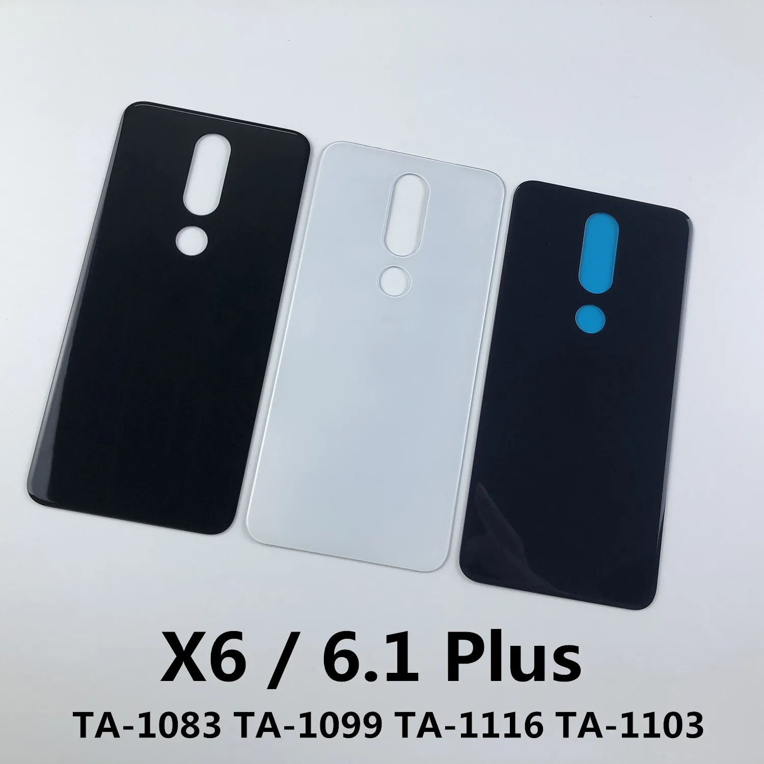 Для Nokia X6 6 1 Plus TA 1083 1099 1116 1103 стеклянный корпус задняя крышка + наклейка
