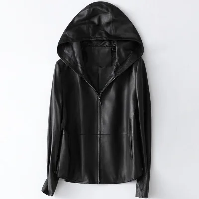 

MESHARE Women Spring Genuine Real Sheep Leather Jacket H65