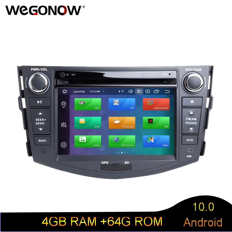 Автомобильный DVD плеер IPS DSP Android 10 8 ядер 4 Гб ОЗУ 64 ПЗУ GPS Wi Fi Bluetooth Камера RDS радио