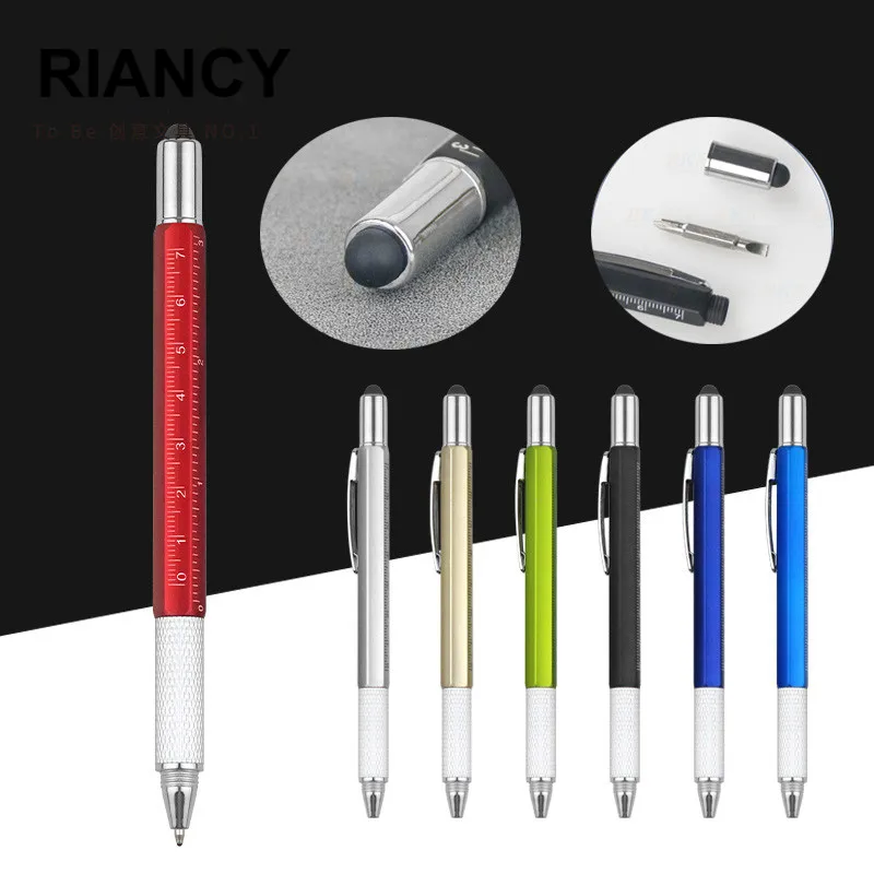 

5Pcs Multifunction Screwdriver Ruler Spirit Level Ballpoint pen stylo pennen boligrafos kugelschreiber canetas penna 03662