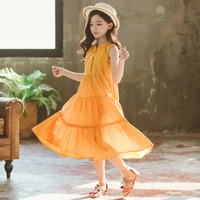 2021 yellow teen girls dress summer clothes toddler baby girls vestidos girl dress beach teenage 10 12 8 years