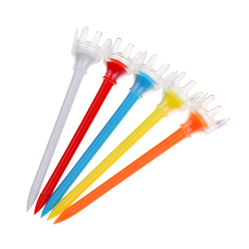 

5pcs Durable Plastic Crown Golf Tees Golfer Training Tool, Random Color