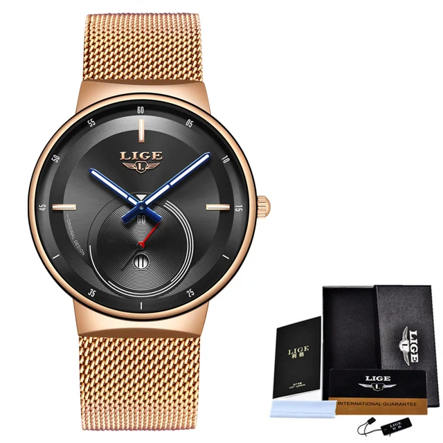 

2020 LIGE Women Watches Top Brand Luxury Gold Watch Fashion Ladies Watch Stainless Steel Ultra-Thin Waterproof Casual Wristwatch