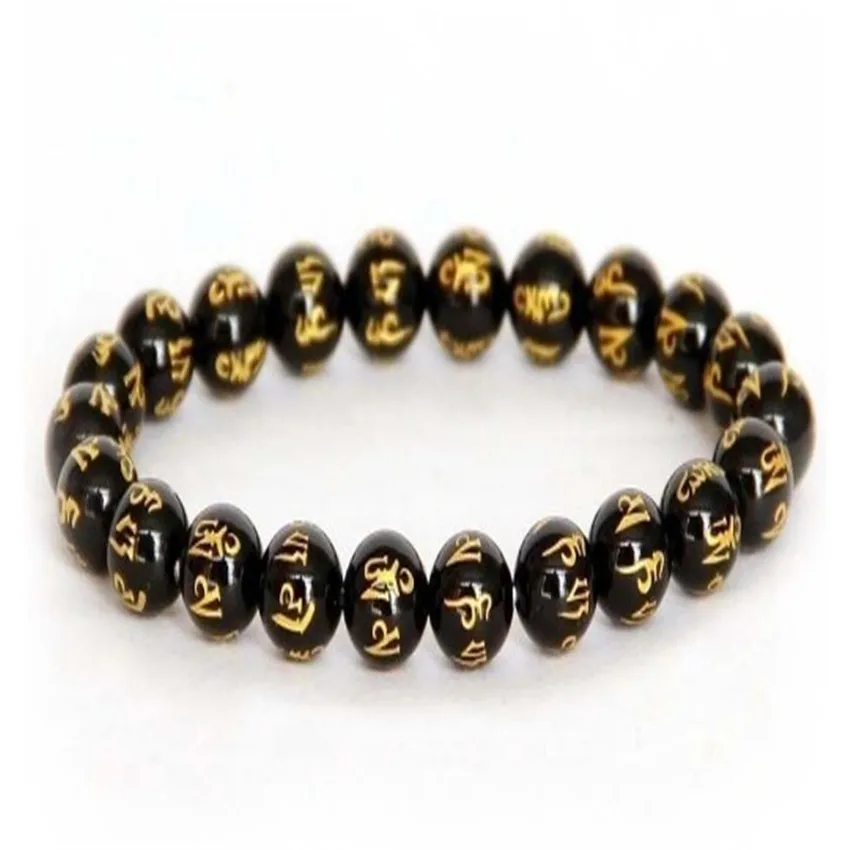 Обсидиановый браслет Будды Бусины драгоценный камень богемные ювелирные