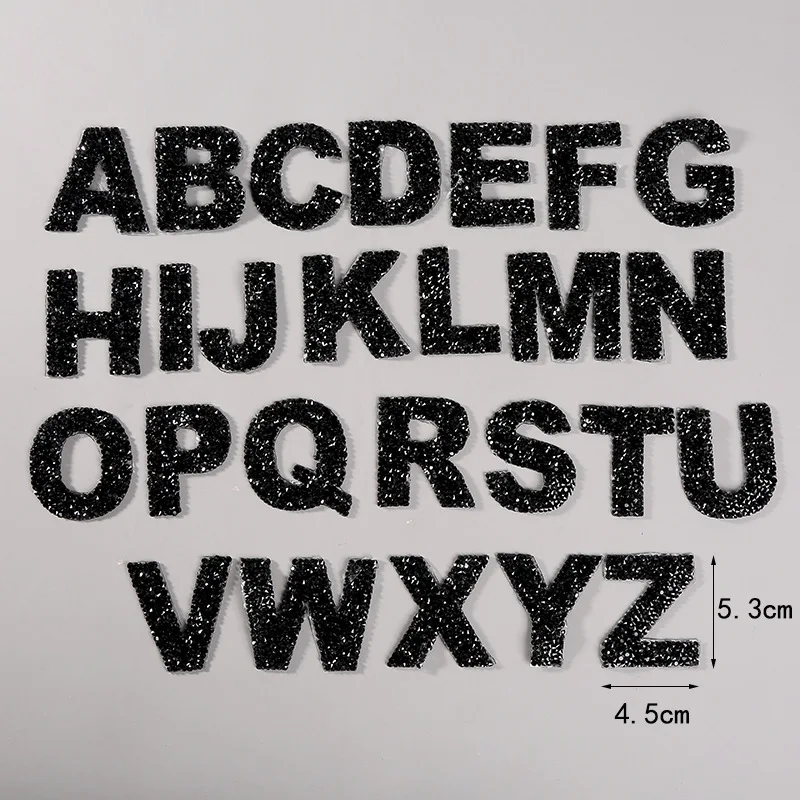 

one set beaded embroidery patch letter alphabet cartoon patches for hats bag badges applique patches for clothing EQ-1806
