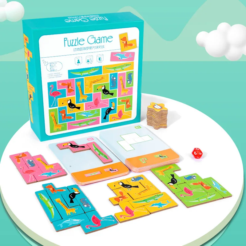 

Новый дизайн, раннее обучение, деревянная игрушка Монтессори, зоопарк, Россия, битва, строительные блоки, игра для детей, настольная игра, иг...