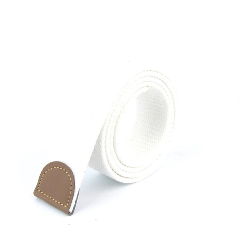 

Men Women Canvas Belt Without Buckle Thicken Luxury Waistband Jeans Belt Black Weave Stripe Belts 3.8cm Wide Strap Male