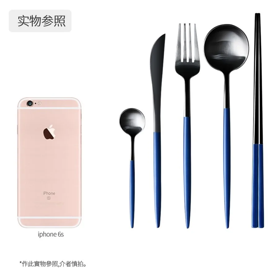 Портативный набор столовых приборов из нержавеющей стали 4 цвета | Дом и сад