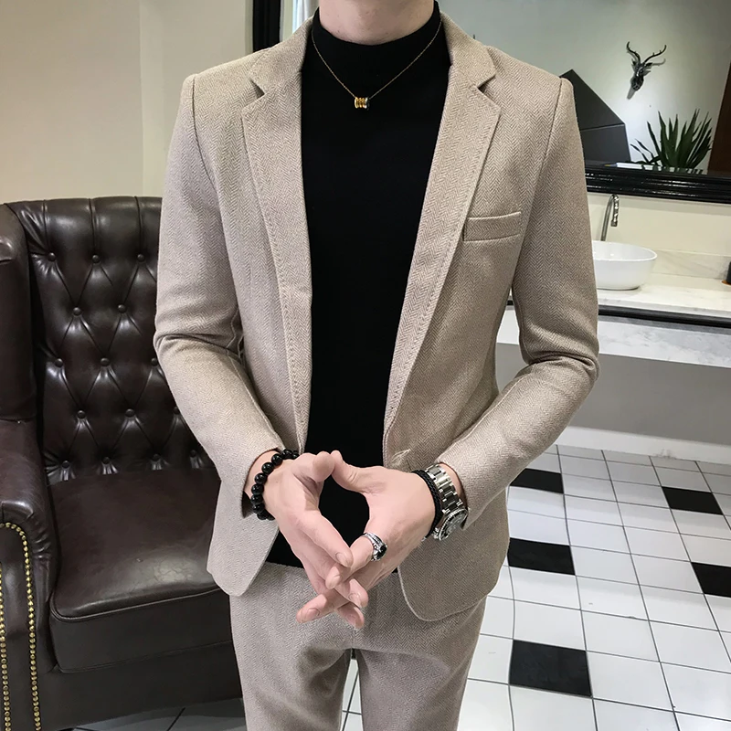 2020 новый дизайн британский стиль модный приталенный повседневный мужской костюм