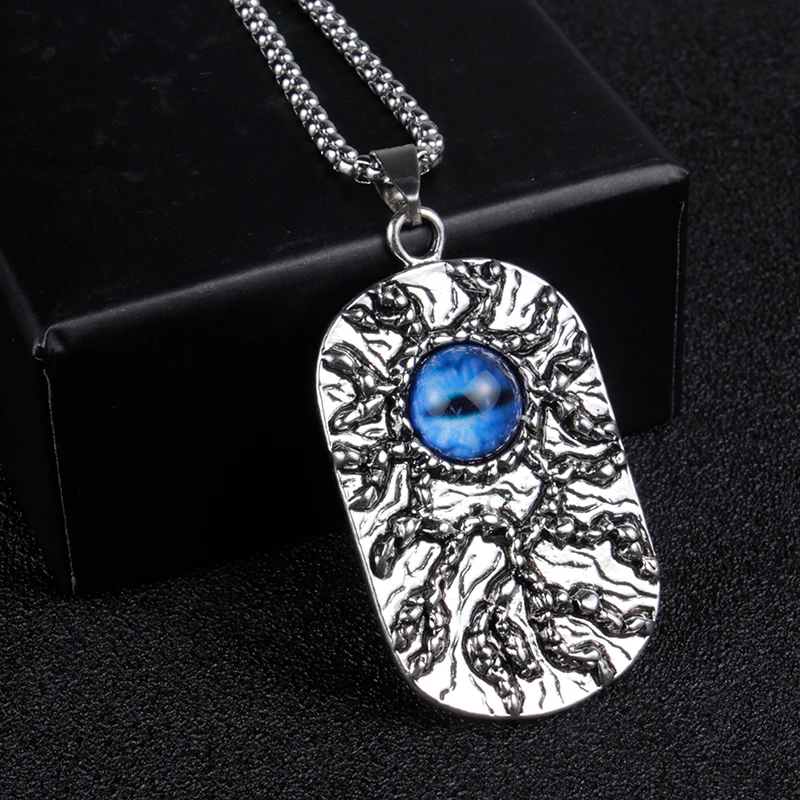 Готический Стиль Titanium стали ожерелье дьявола амулет в виде глаза тег длинное