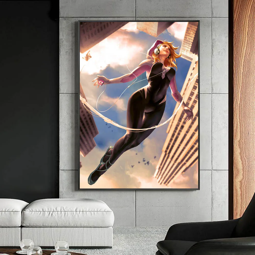 

Animation oil painting flame sexy beauty art canvas painting living room corridor office home decoration mural