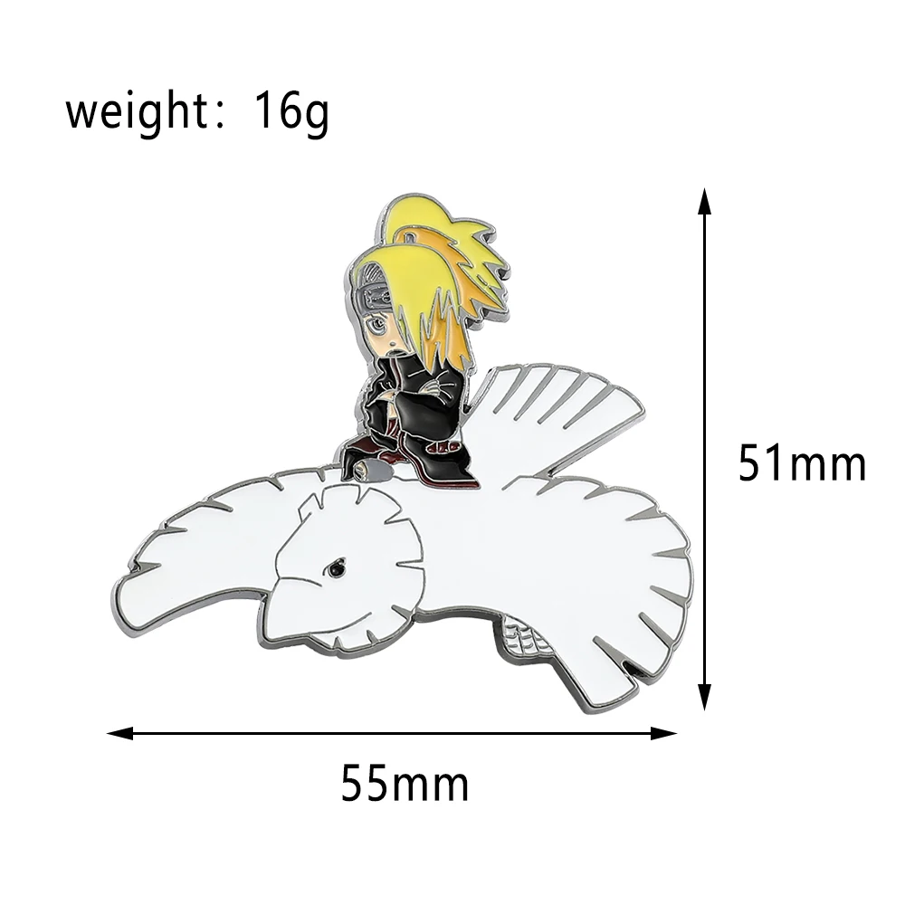 Японский аниме Akatsuki Deidara брошь жесткая эмалированная белая птица значок