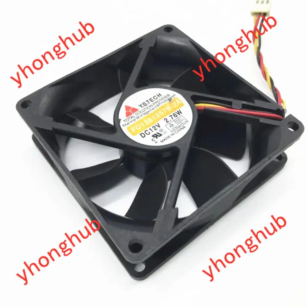 Y.S TECH FD1281257B 2A AC/DC 12V 2 76 W 80x80x25 мм 3 Провода Сервер вентилятор охлаждения|Кулеры и