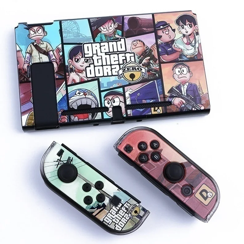 GTA Doraemon Защитный чехол-накладка для пульта управления NS Zend, фиксируемый прямой док-станция Joy-con Xenoblade 2/Zeldar/Splatoon2 - Цвет: GTA Doraemon