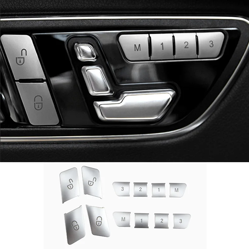 

For Mercedes-Benz A B C E CLA GLA GLK ML GL GLE Class 12PCS Car Door Seat Memory Adjust Button Switch Trim Cover