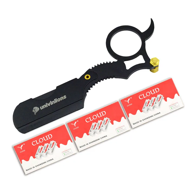 

Univinlions, 30 шт. лезвий, ручная бритва, профессиональная бритва с прямым лезвием, бритва для бороды, удаление волос на лице, складной нож для бритья