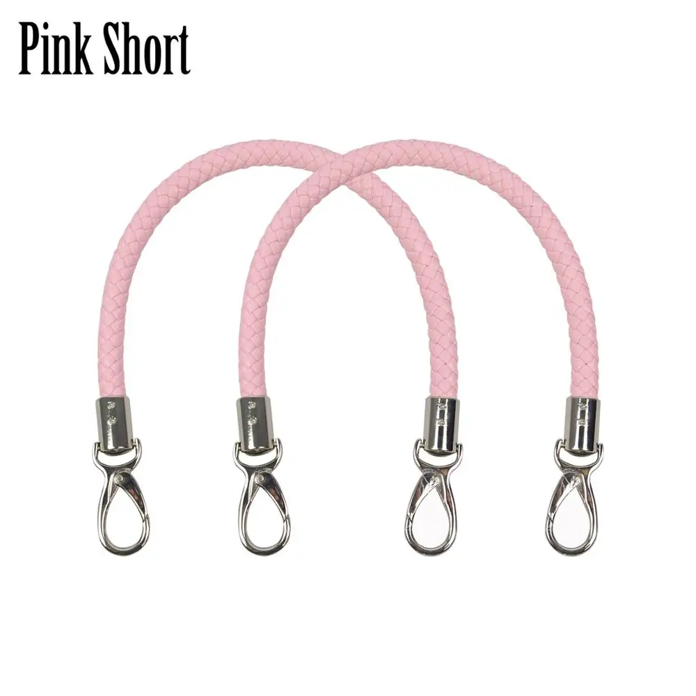 pink short Новинка, huntfun, 1 пара длинных коротких ремней для мини-Сумки С О-образным карманом, женская сумка с ручками, кожаные ручки для OBag, корзина с Луной - Цвет: pink short