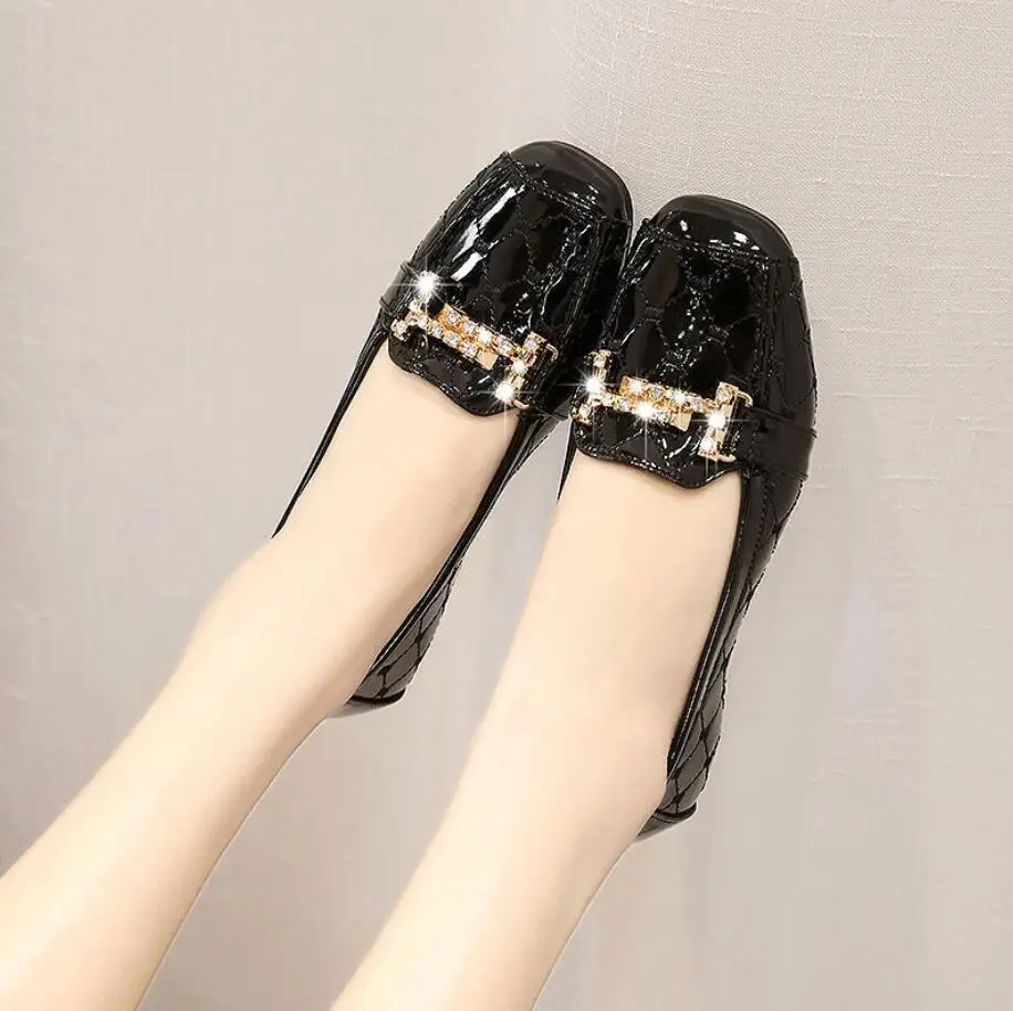 

Woman Ballet Flat Shoes Loafers Women Boat Shoes Party Wedding Dress Soft Bottom Square Toe Striking Luxury Brand Design Style