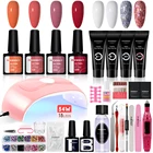 Набор для маникюра с УФ светодиодный лампой, акриловыми ногтями