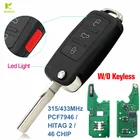 Дистанционный ключ-брелок KEYECU с 3 + 1 кнопками без ключа 315  434 МГц с чипом ID46 для Volkswagen Touareg 2004-2011 3D0959753AK