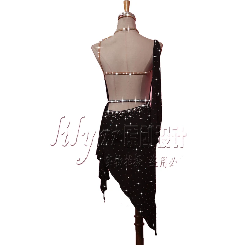 Новинка платье для латинских танцев соревнований танцевальная юбка костюмы