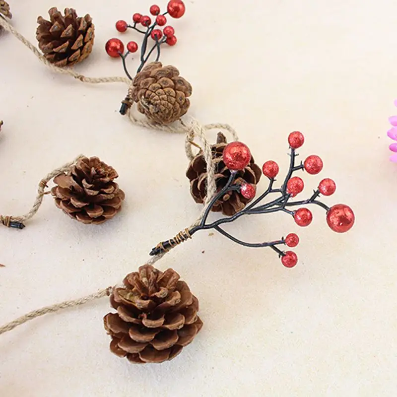 Натуральные деревянные подвесные Pinecone Рождественское украшение для вечеринки
